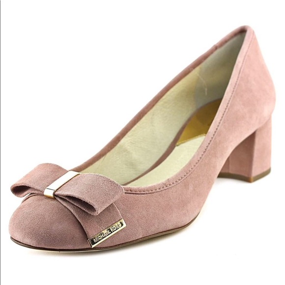 MICHAEL Michael Kors Shoes - Michael Kors Kiera Mid Pump Round Toe Suede Heels